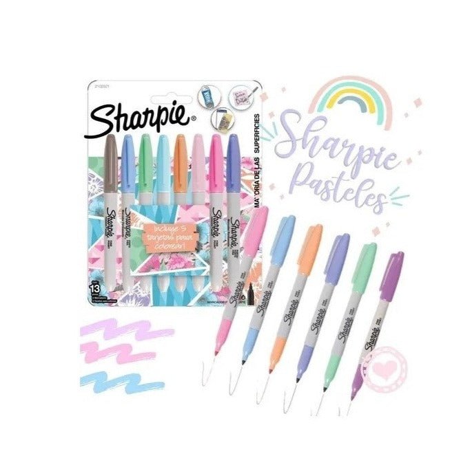 Set 8 Marcadores Sharpie Tonos Pastel - Entrelíneas Papelería -