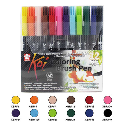 Set de 12 Lápices Acuarelables Sakura Koi Brush - Entrelíneas Papelería -