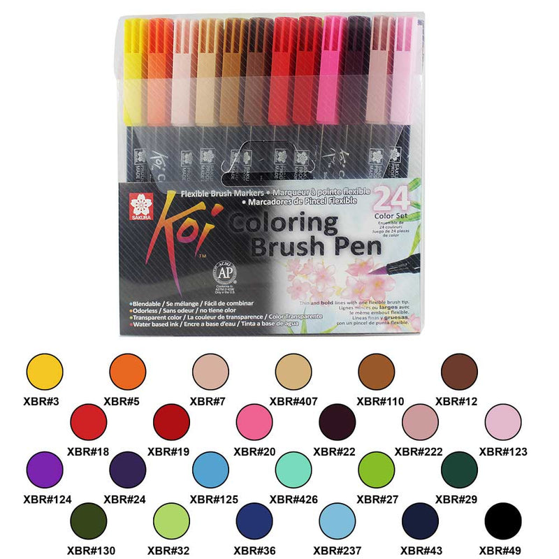 Set de 24 Lápices Acuarelables Sakura Koi Brush - Entrelíneas Papelería -