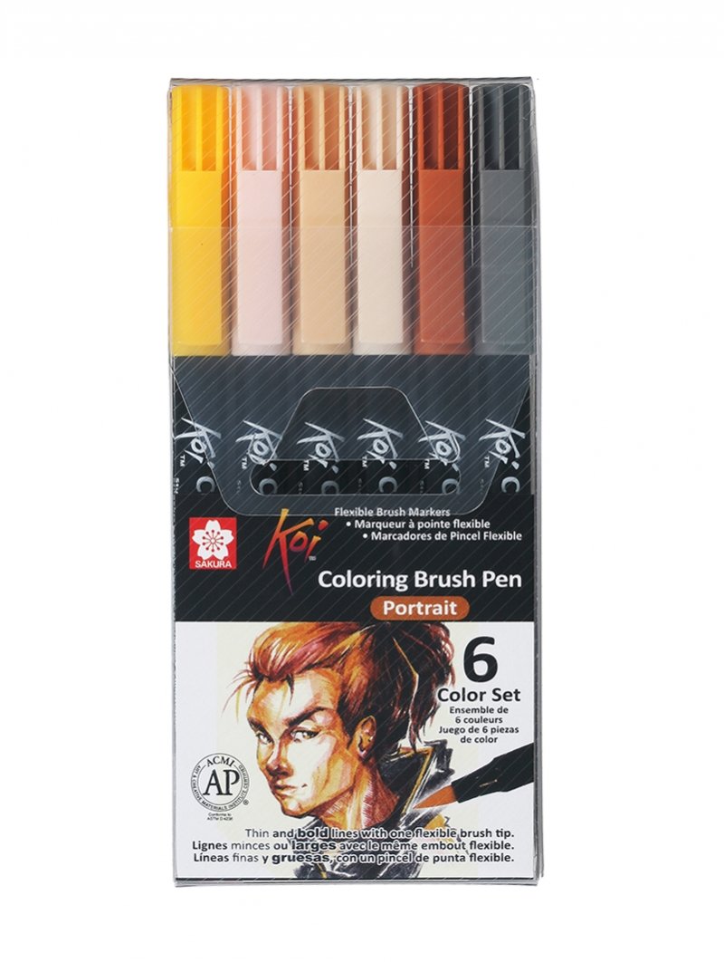 Set de 6 Lápices Acuarelables Sakura Koi Brush - Entrelíneas Papelería -