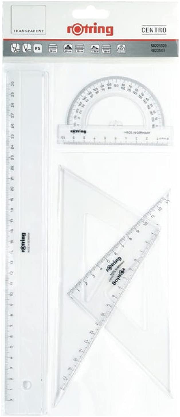 Set de Geometría transparente Rotring Centro - Entrelíneas Papelería -