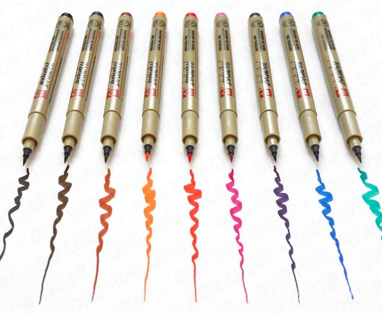 Set Marcadores Sakura Pigma BR Brush (8 colores) - Entrelíneas Papelería - Marcadores