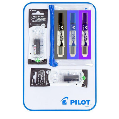 Set Pilot: Pizarra, Estuche con 3 V BOARD MASTER y 2 Cartuchos negros - Entrelíneas Papelería - Insumos