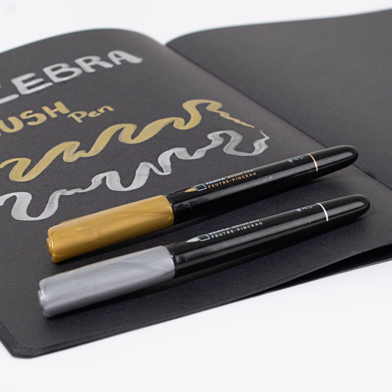 Zebra Brush Pen Dorado Metálico - Entrelíneas Papelería - Lápices